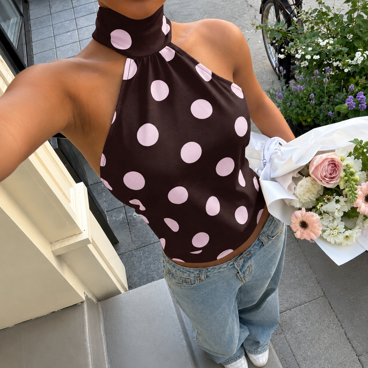 Polka Halter Top