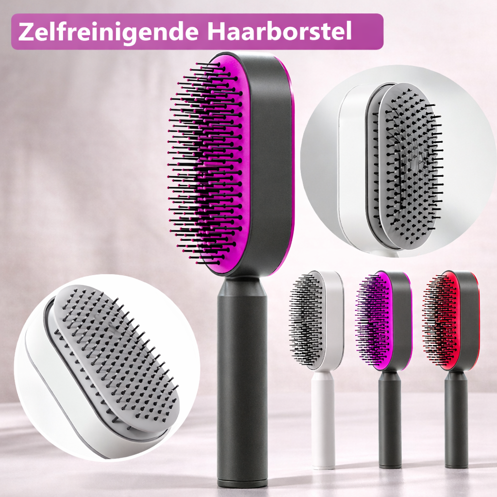 Zelfreinigende haarborstel