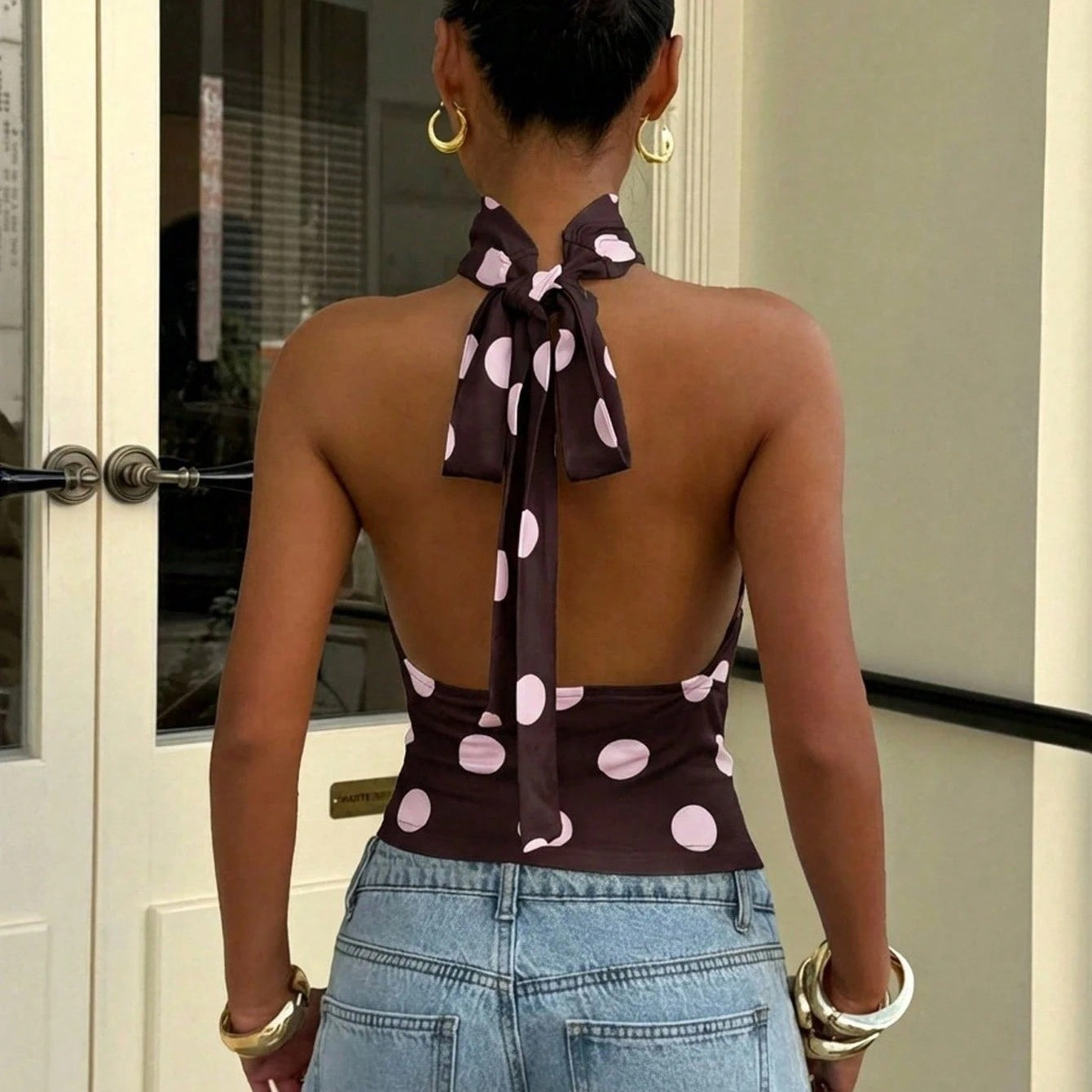Polka Halter Top