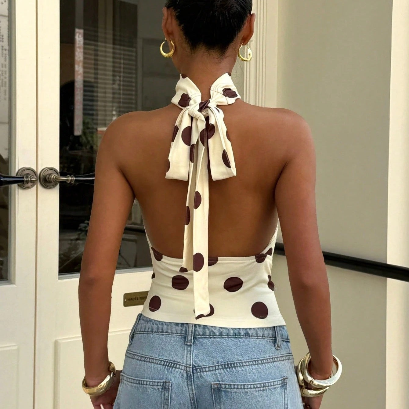 Polka Halter Top