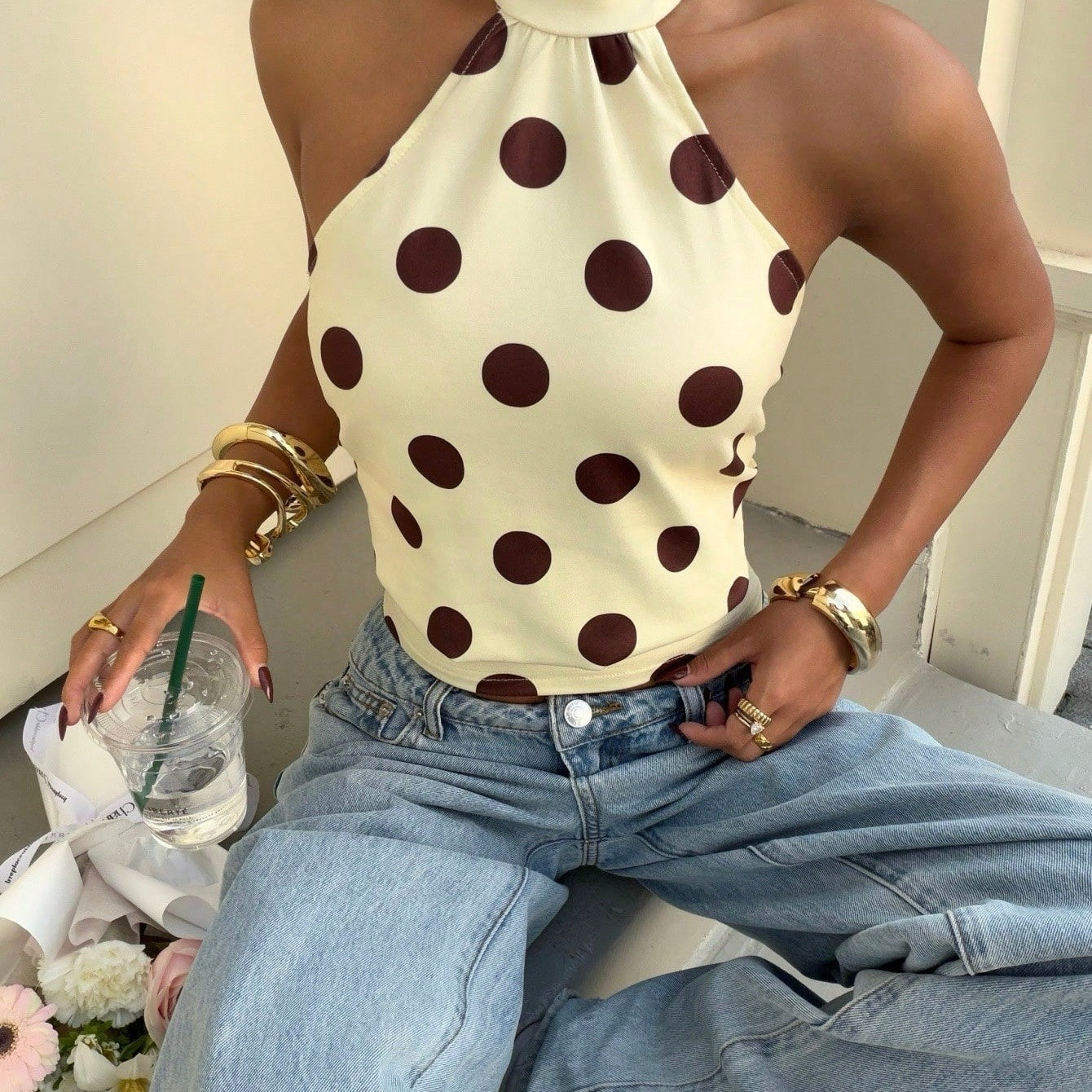 Polka Halter Top