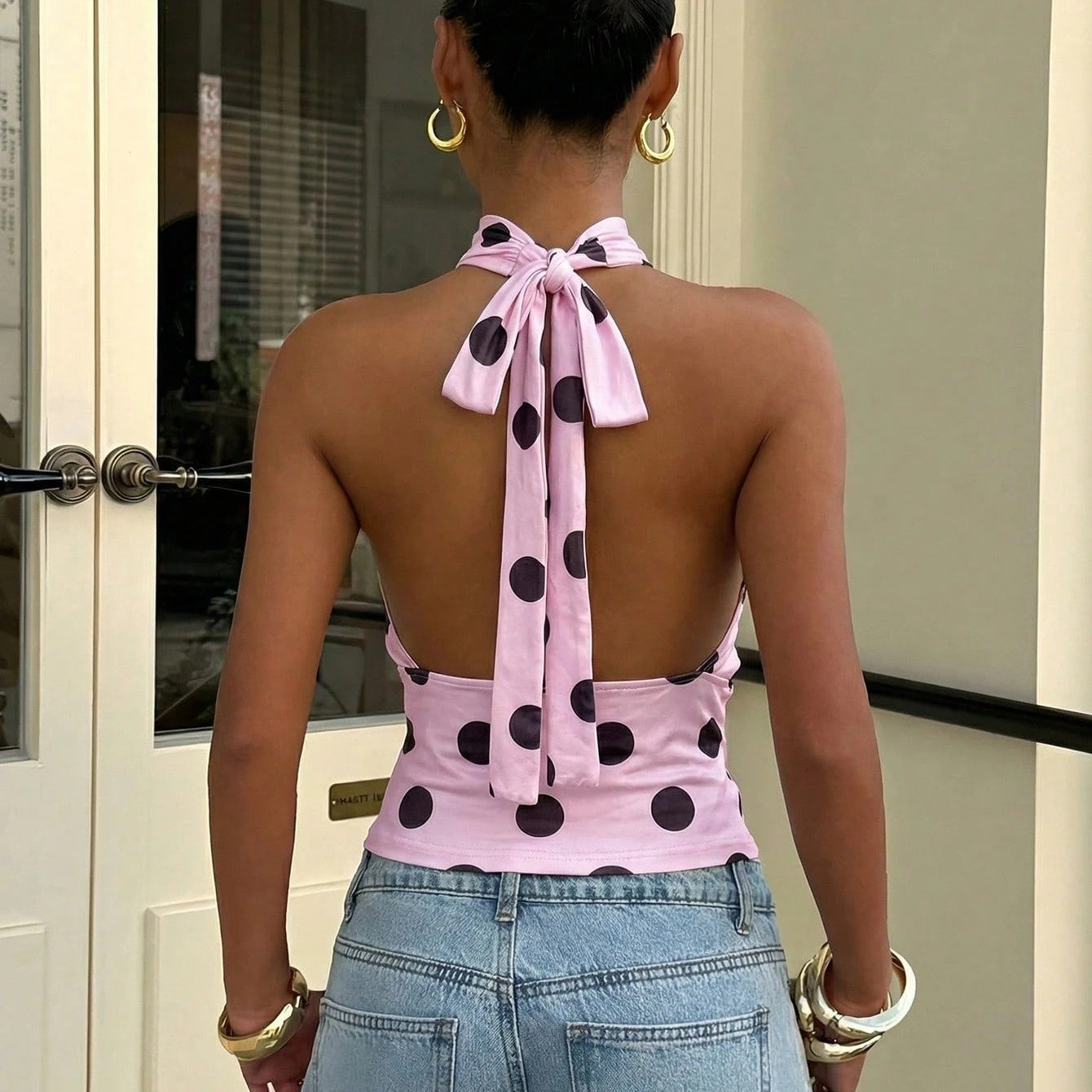 Polka Halter Top